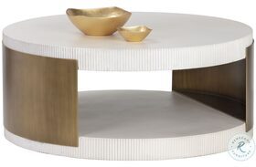 Cavette White And Brass Coffee Table