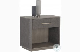 Altman Gray Faux Leather Nightstand