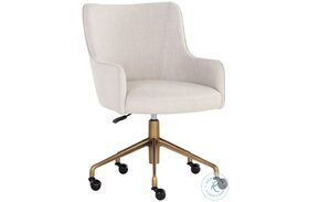 Franklin Beige Linen Office Chair