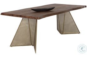 Mickey Smoke Brown And Antique Brass Dining Table