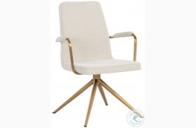 Hilda Chacha Cream Swivel Arm Chair