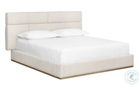 Beckham Chacha Cream King Upholstered Platform Bed