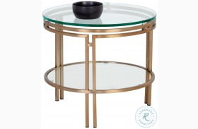 Andros Antique Brass End Table