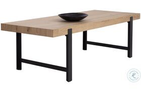 Rosso Natural And Matte Black Dining Table