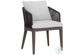Capri Smoke Gray Outdoor Dining Arm Chair