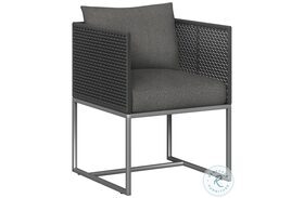 Crete Dark Gray Outdoor Dining Arm Chair