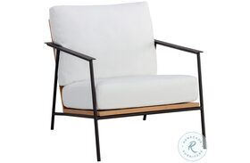 Milan Stinson White Outdoor Arm Chair