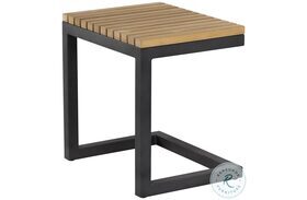 Geneve Natural And Dark Gray Outdoor End Table