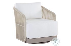 Allariz White Stinson Outdoor Swivel Arm Chair