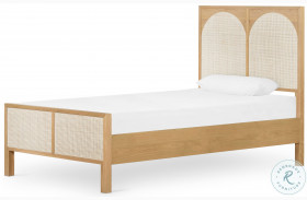 Allegra Honey Oak Veneer Twin Panel Bed