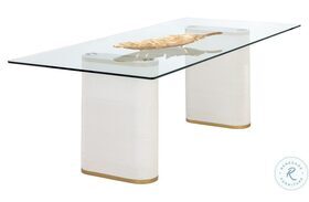 Aemond Clear And White Dining Table