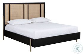 Avida Natural And Black King Panel Bed