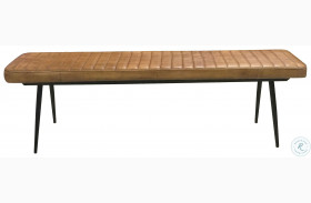 Misty Camel And Black Cushion Side Bench