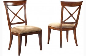 European Legacy Distressed Macadamia Finish Side Chair Set of 2