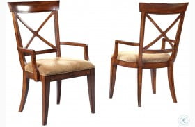 European Legacy Distressed Macadamia Arm Chair Set of 2