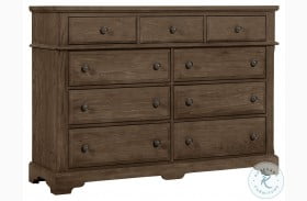Heritage Cobblestone Oak 9 Drawer Dresser
