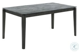 Stevie Faux Grey Marble and Black Dining Table