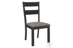 Jakob Dark Grey and Black Side Chair Set of 2