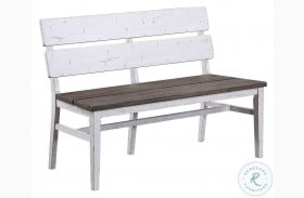 La Sierra Grey And White Double Panel Back Dining Bench