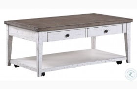 La Sierra Grey And White Cocktail Table