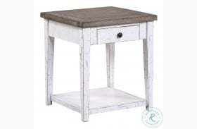 La Sierra Grey And White End Table