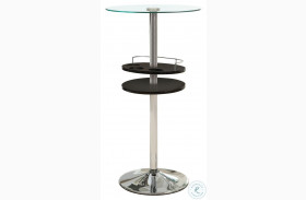 Gianella Black And Chrome Bar Table with Wine Storage