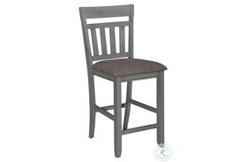 Newport Smokey Gray And Carbon Gray Splat Back Counter Height Chair Set of 2