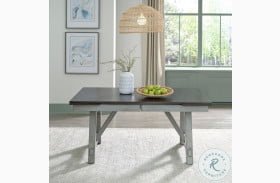 Newport Smokey Gray And Carbon Gray Trestle Extendable Dining Table