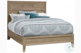 Passageways Deep Sand Queen Louvered Panel Bed With Low Profile Footboard