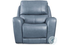 Bel Air Blue Leather Dual Power Glider Recliner