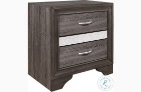 Luster Gray And Silver Glitter Nightstand