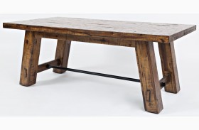 Cannon Valley Distressed Medium Brown Trestle Cocktail Table