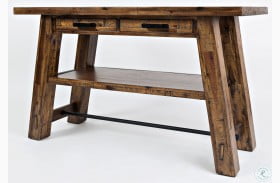 Cannon Valley Distressed Medium Brown Trestle Sofa Table