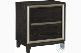 Grant Ebony And Silver Nightstand