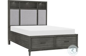Wittenberry Gray Platform Bed With Footboard Drawer And LED
