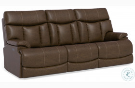 Clive 1594 Brown Power Reclining Sofa With Power Headrest And Lumbar