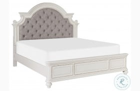 Baylesford Antique White Upholstered Panel Bed