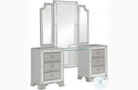 Avondale Silver Vanity Desk And Mirror