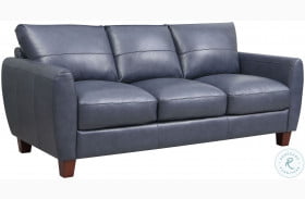 Traverse Blue Leather Sofa
