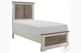Arcadia White And Weathered Gray Youth Panel Bed