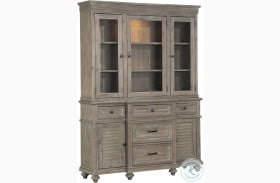 Cardano Driftwood Light Brown Buffet With Hutch