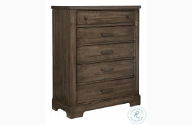 Cool Rustic Mink 5 Drawer Chest