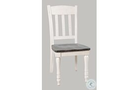 Madison County Vintage White Slat Back Side Chair Set of 2