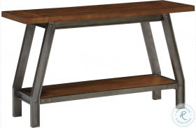 Holverson Rustic Brown And Gunmetal Sofa Table