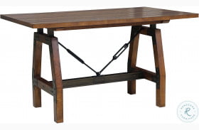 Holverson Rustic Brown And Gunmetal Counter Height Dining Table