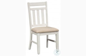 Summerville Soft Whitewash Slat Back Side Chair Set of 2