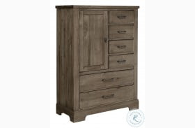 Cool Rustic Stone Grey 6 Drawer Standing Chest