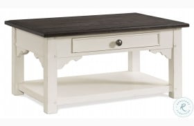 Grand Haven Feathered White And Rich Charcoal Small Cocktail Table