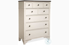 Grand Haven Feathered White And Rich Charcoal 5 Drawer Chest