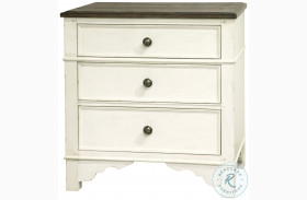 Grand Haven Feathered White And Rich Charcoal 3 Drawer Nightstand